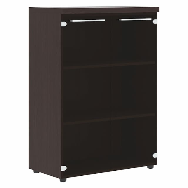 Шкаф со стеклянными дверьми и топом Skyland AMC 85.7 венге магия 850х456х1201 ALTO