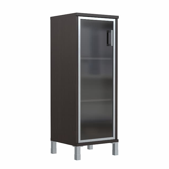 Шкаф-колонка средняя со стеклянной дверью в AL-рамке Skyland B 421.7(L) венге магия 475х450х1286 BORN